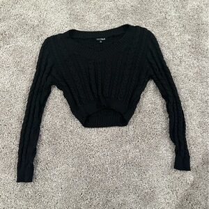 Fashion Nova Black Cropped Sweater